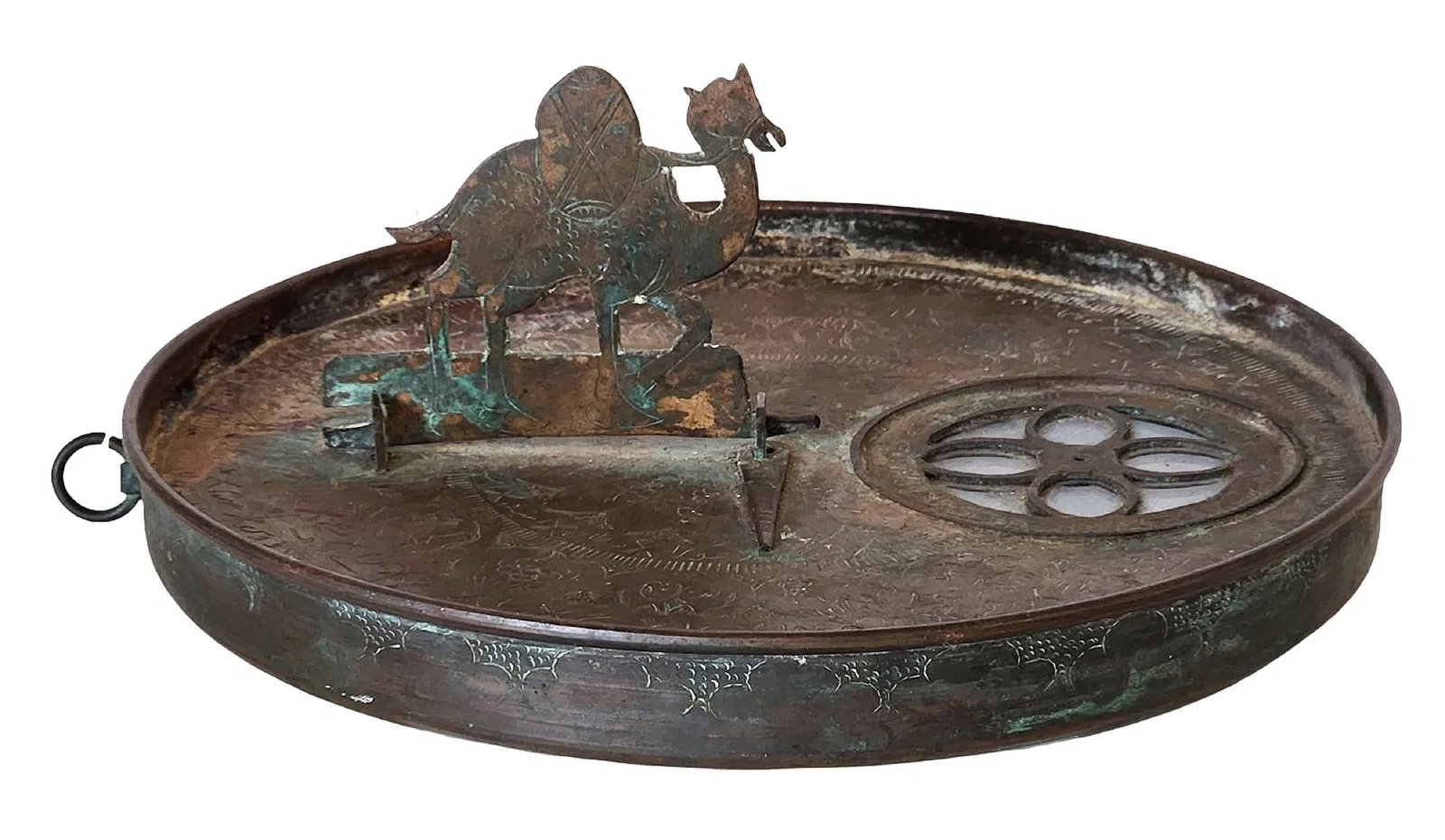 Middle Eastern Bronze Circular Sundial with Camel-Form Gnomon (1 of 4)