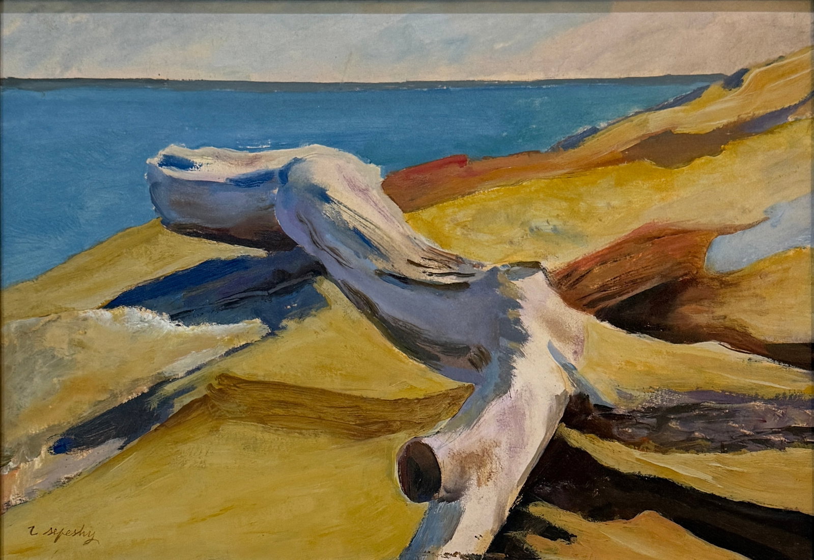 Zoltan Sepeshy ( American | 1898 - 1974).: Zoltan Sepeshy ( American | 1898 - 1974) Oil On Board,Signed Lower Left, measures 9.5"x13.5" w/f 13"x17.5" Born in Kassa, Hungary, Zoltan Sepeshy became a resident artist of Birmingham, Michigan. He