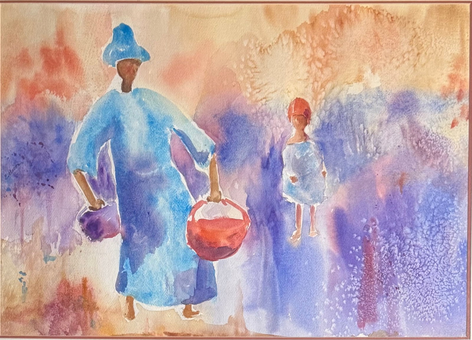 Elizabeth McNaughton Acton (1914 - 2009) American: Elizabeth McNaughton Acton (1914 - 2009) Watercolor, Stamp of the Estate of the Artist. Measures 14.5 x 20 and 24 x 30 inches framed.She was a graduate of the Brown School, Finch College and studied