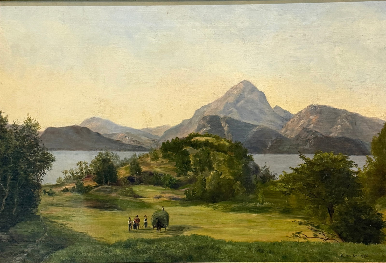 Samuel Griggs (1827 - 1898) American: Samuel Griggs (1827 - 1898) Oil on canvas signed lower right, measures15 x 22 21 x 28 inches framed. Known as a painter of the White Mountains of New Hampshire, Samuel Griggs was listed as an