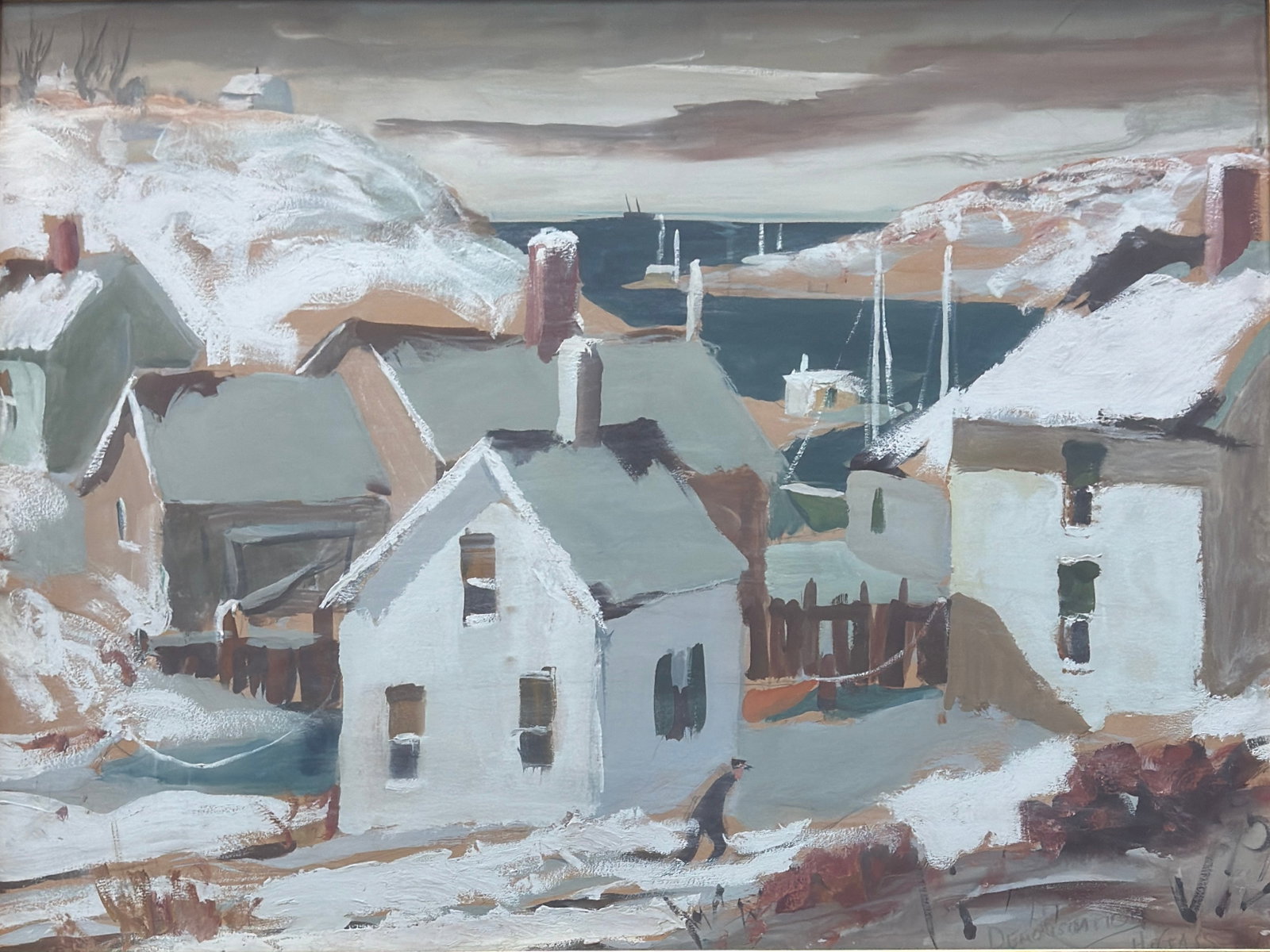 Henry Martin Gasser (1909 - 1981) American: Henry Martin Gasser (1909 - 1981) Casein on board , Signed lower right, measures 25" x 32" w/f 31" x 29"Painter, lecturer, teacher, illustrator and author, Henry Gasser was born in Newark, New Jersey