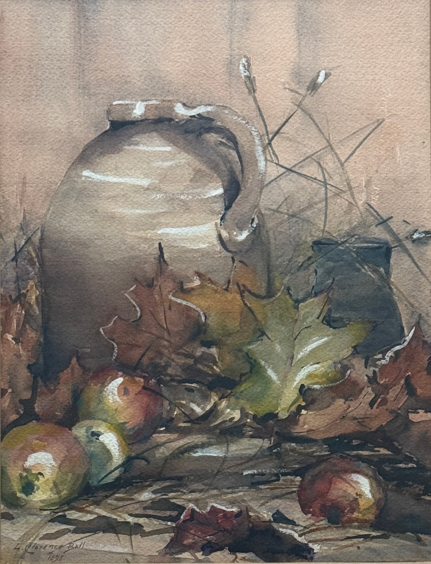 L. Clarence Ball (1858 - 1915) American: L. Clarence Ball (1858 - 1915) Watercolor & gouache, signed lower left, measures 16 x 12 and 24 x 19 inches framed.