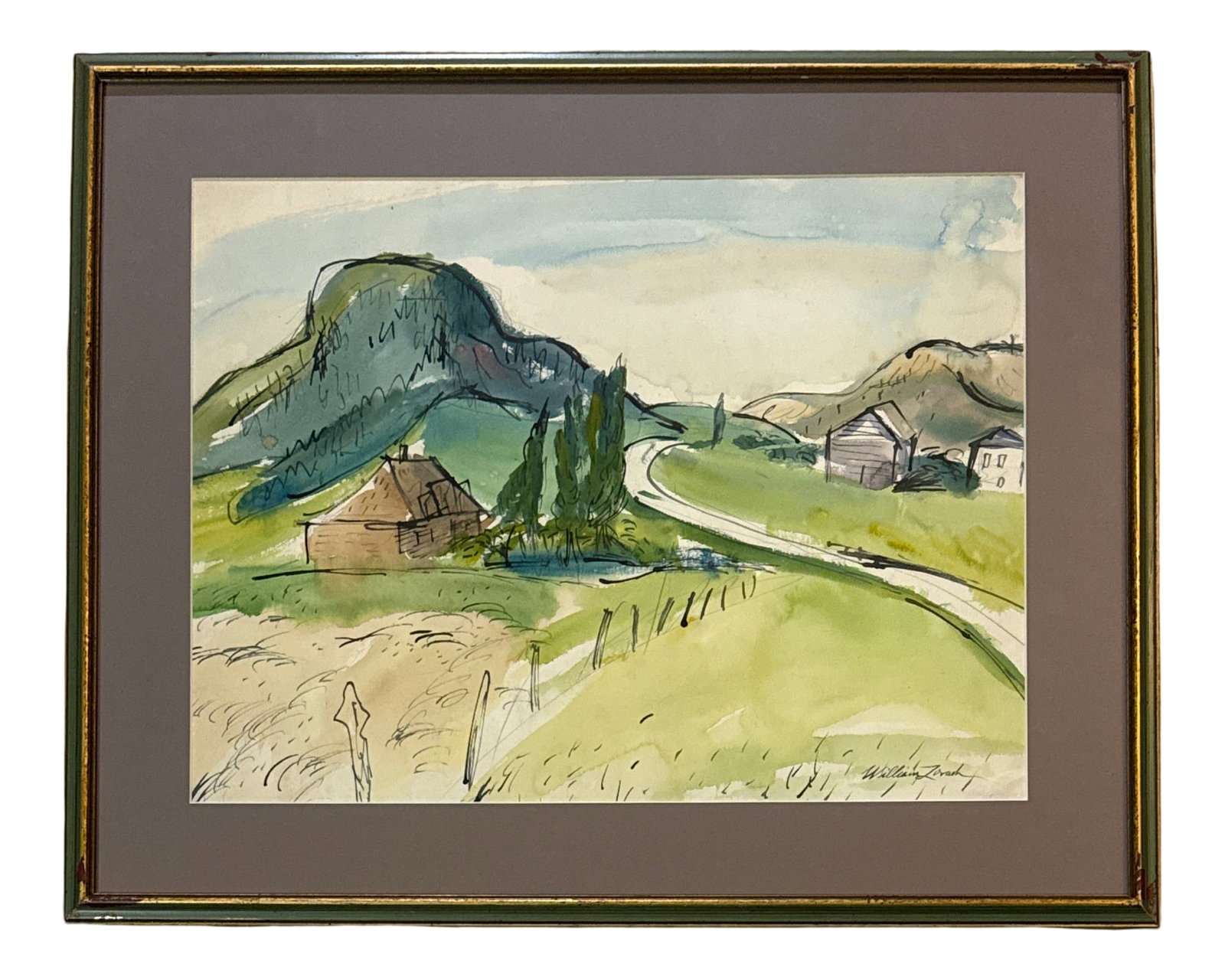 William Zorach ( 1887–1966 )American "Landscape with Farmhouse" (1 of 3)