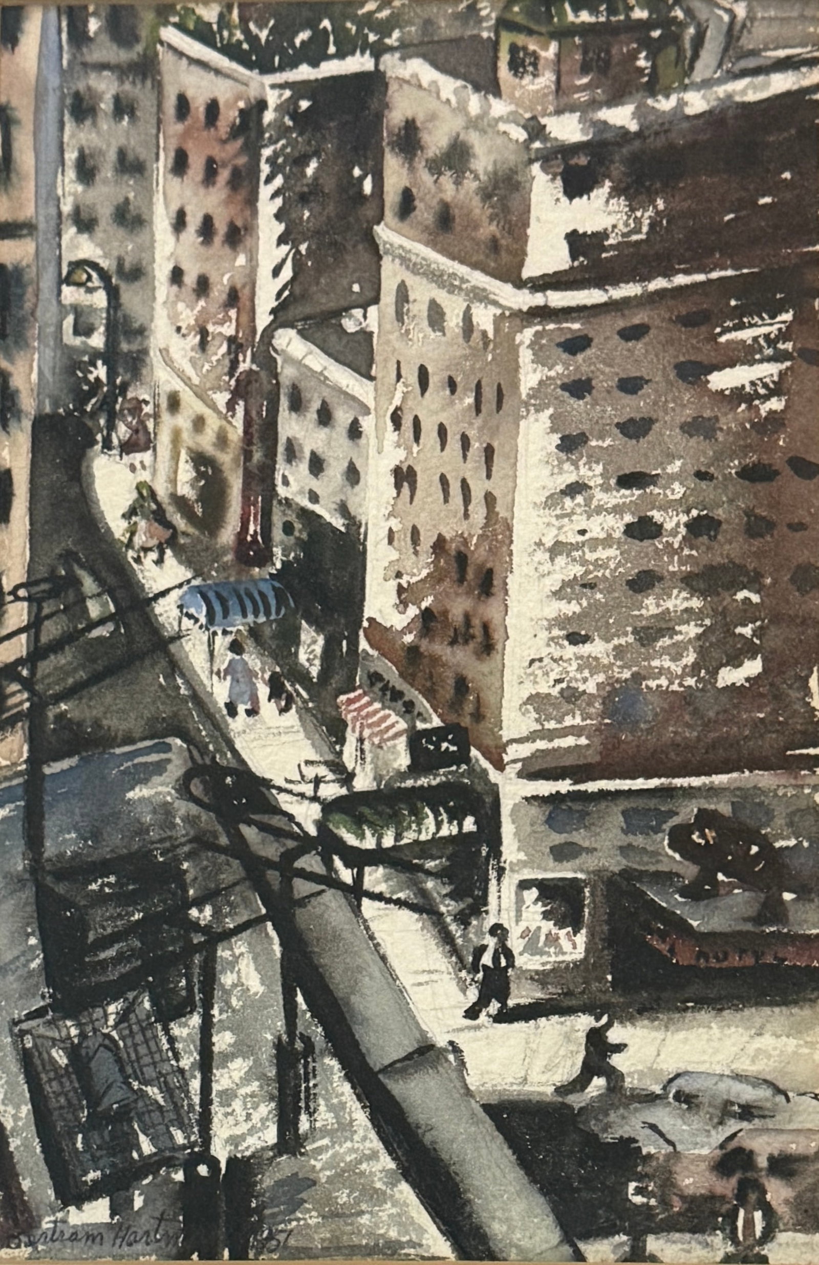 Bertram Hartman(American | 1882 - 1960): Bertram Hartman(American | 1882 - 1960)Watercolor on paper , Signed measures 8.5"x5.5" w/f 15"x12"