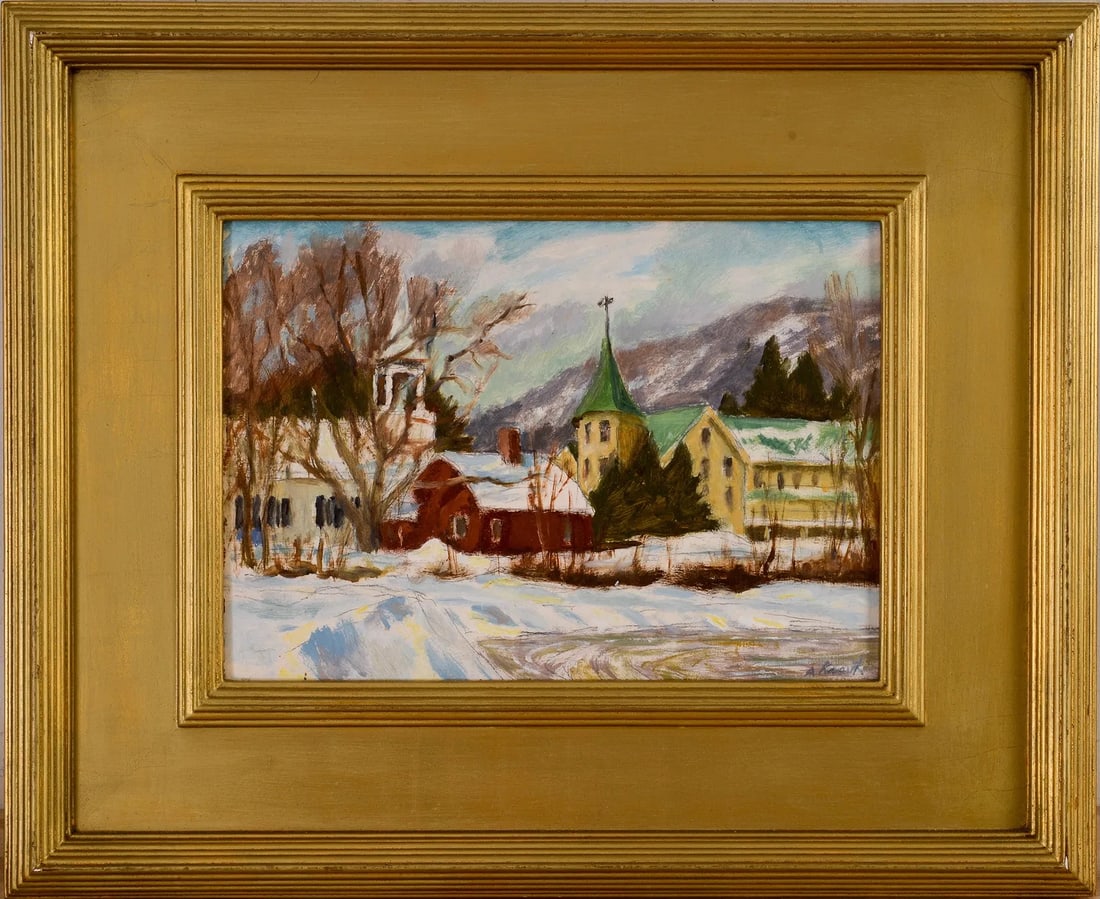 ARNOLD WHITMAN KNAUTH II (1918 - 2017). NEW HAMPSHIRE VILLAGE. (1 of 3)