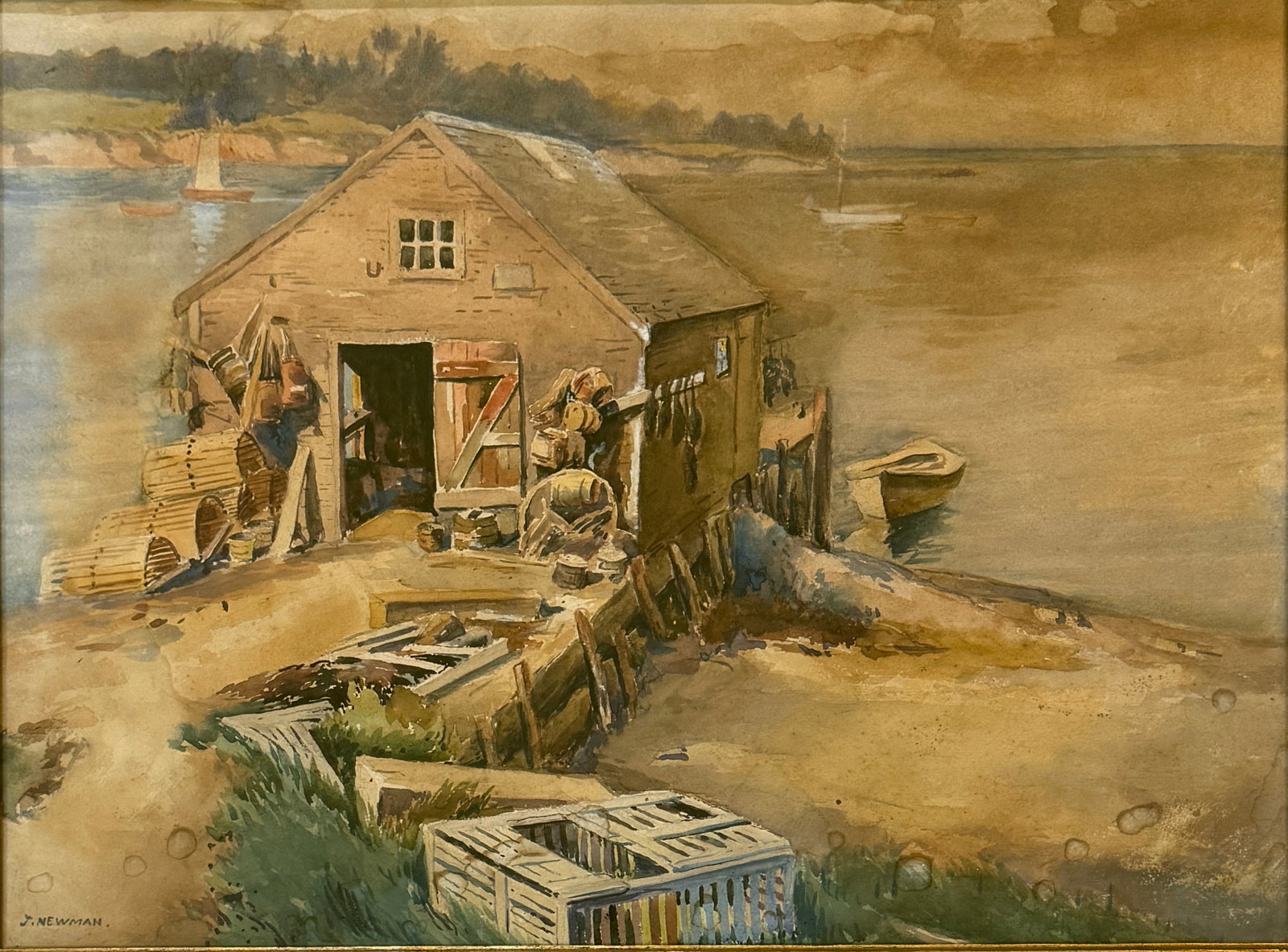 Joseph Newman( American | 1890 - 1979): Joseph Newman( American | 1890 - 1979)watercolor on paper ,Signed measures 14"x19.5" w/f 17"x22.5"