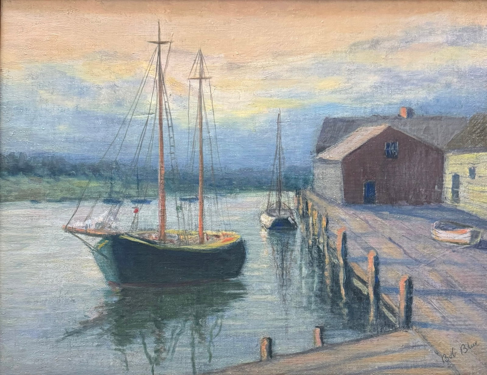 Bob Blue (1924-2008) American " GLOUCESTER I HARBOR" (1 of 3)