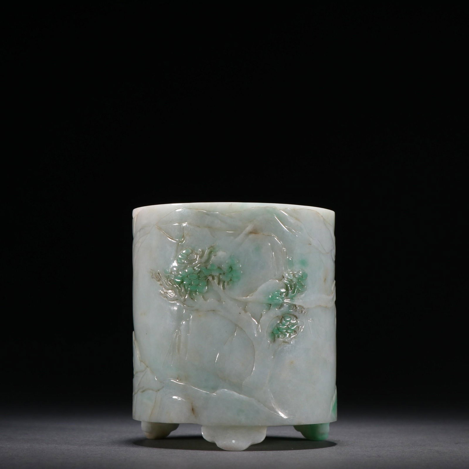 A Rare Jadeite Pen Holder (1 of 9)