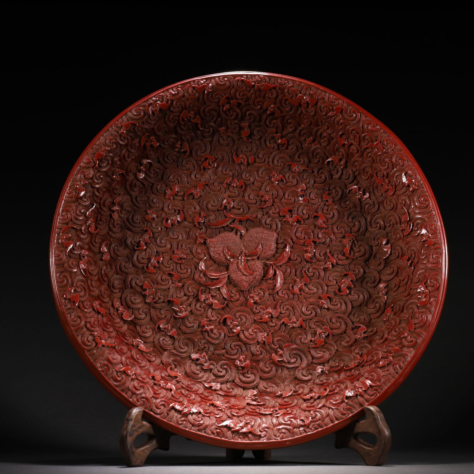 A Fine Cinnabar Lacquer Plate (1 of 9)