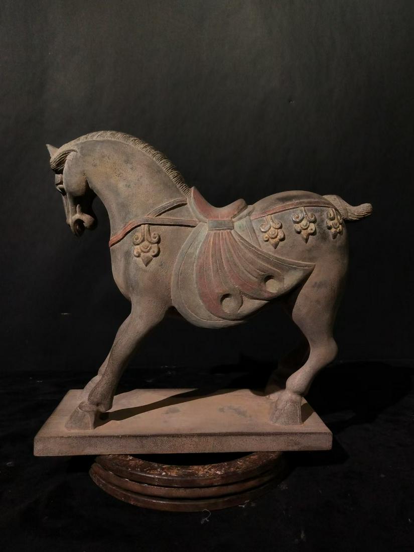 A Fine Bluestone Carving of Horse Ornament (1 of 9)