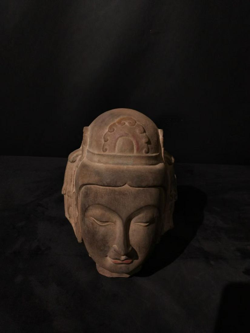 A Delicate Bluestone Buddha Head (1 of 8)