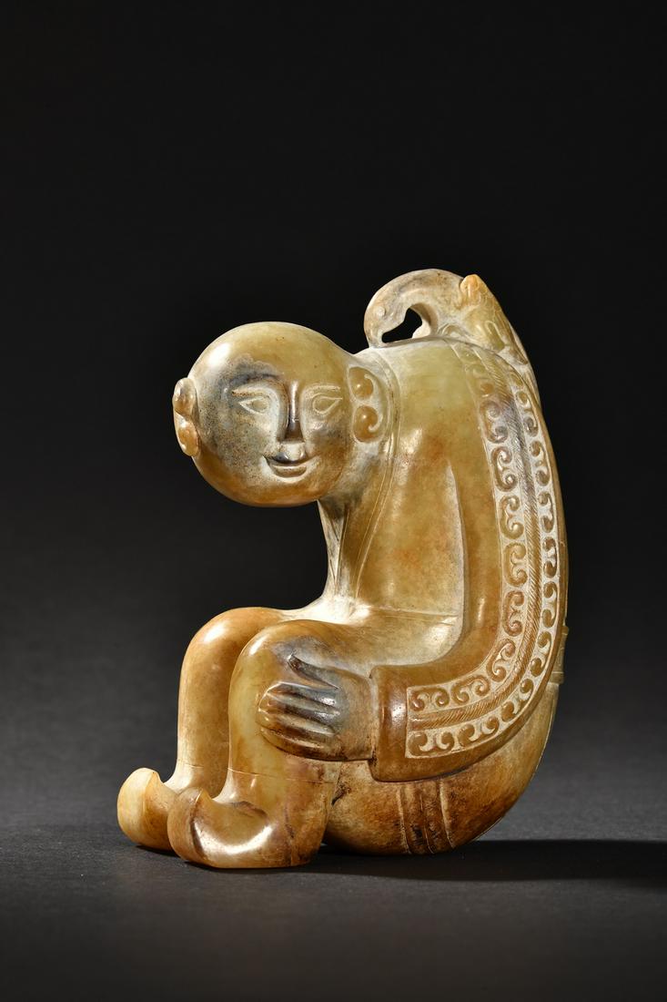 A Rare Jade Carved Figure-From Ornament (1 of 9)