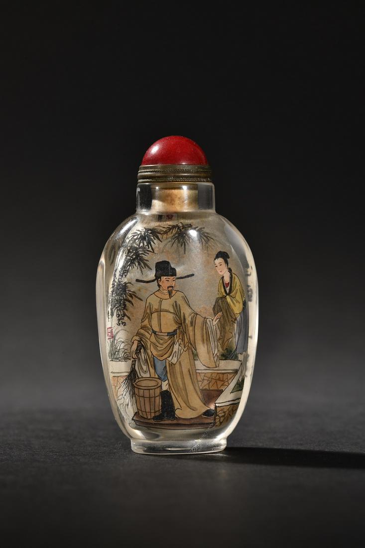 A Delicate Crystal Interior Painting Figures Snuff Bottle (1 of 9)