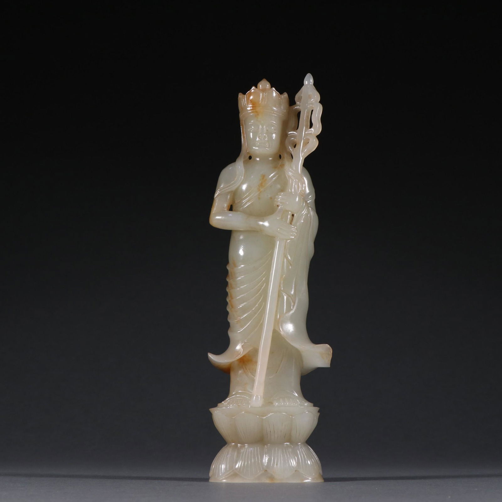 A Fine Hetian Jade Carved Figure of Buddha (1 of 9)