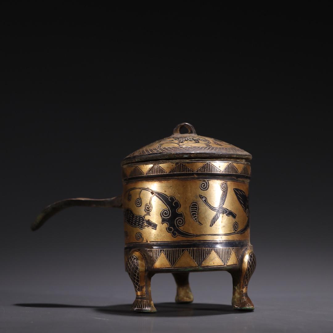 A Delicate Bronze Inlaid Gold and Silver Censer (1 of 9)