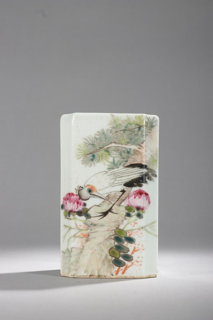 A Fine Famille-rose Flower and Bird Pen Holder (1 of 9)