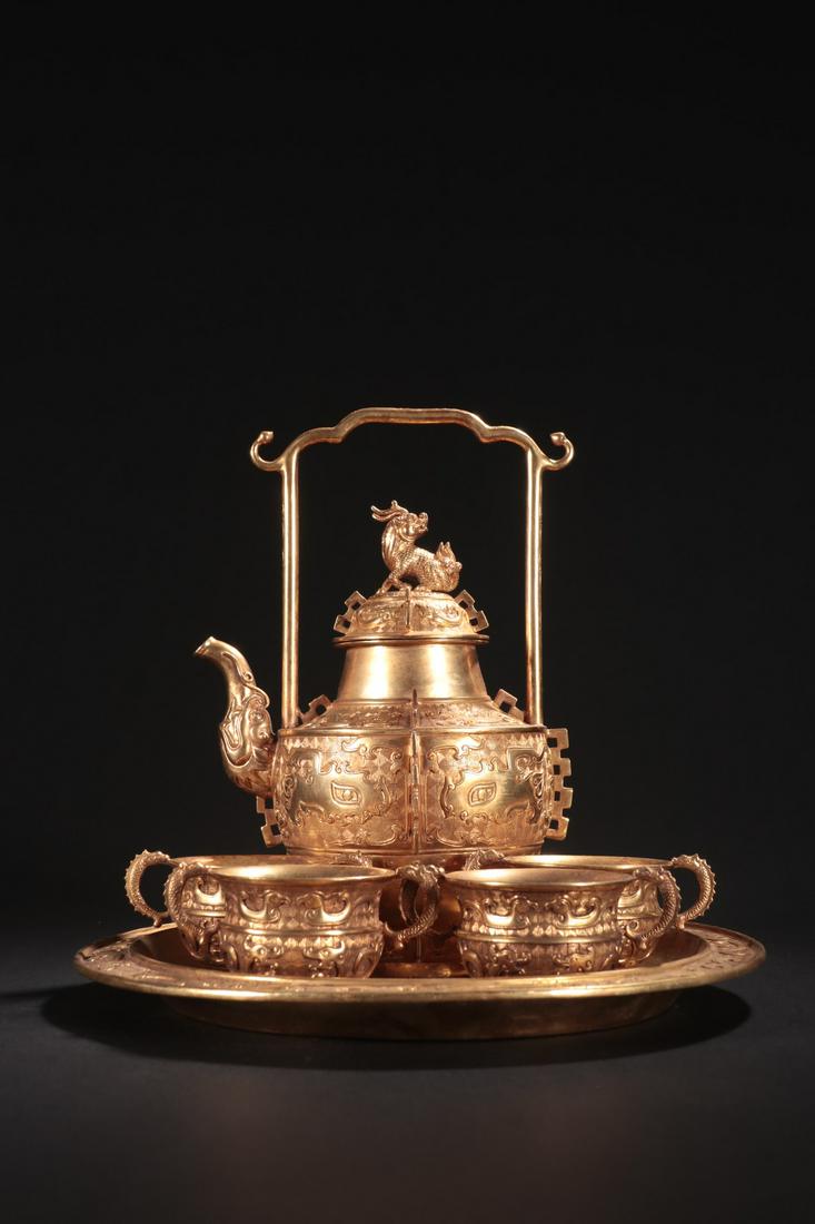 A Set of Gilt-bronze Teapot and Cups (1 of 9)