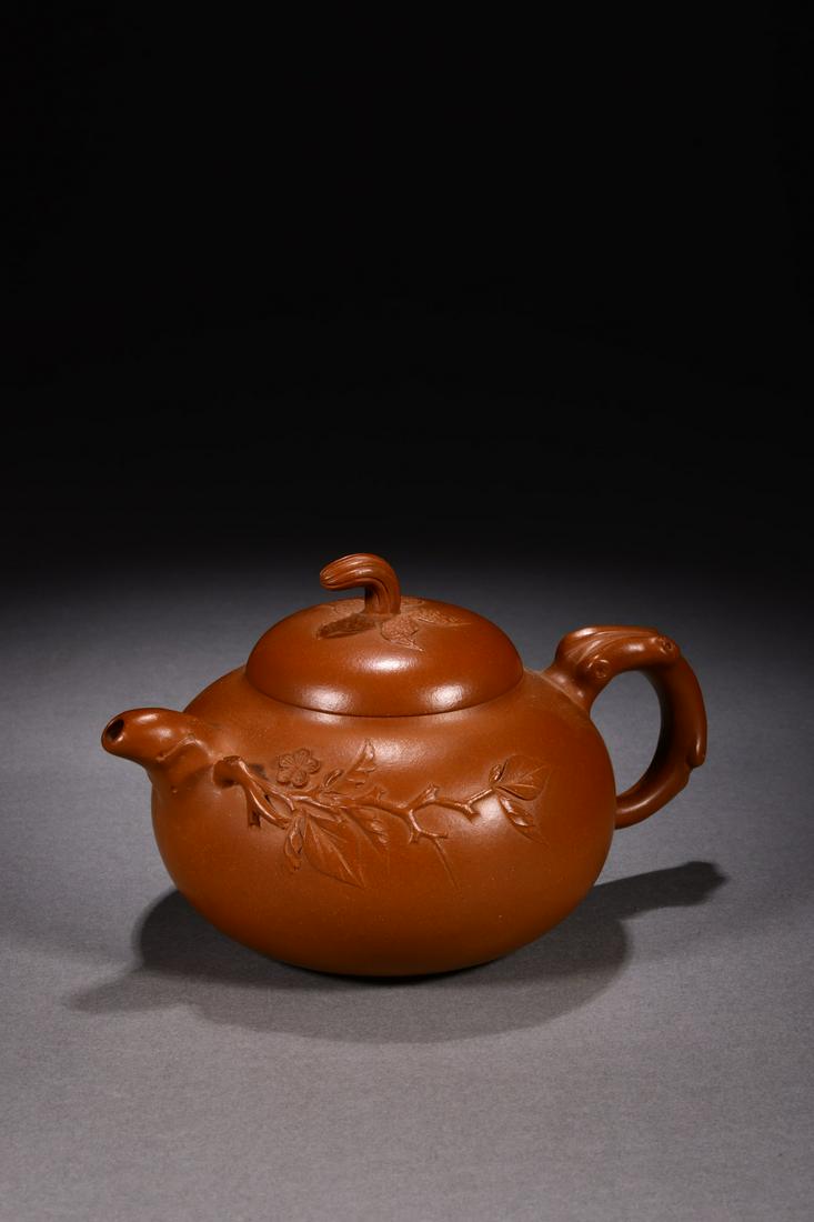 A Fine Zisha 'Plum Bossom' Teapot (1 of 9)