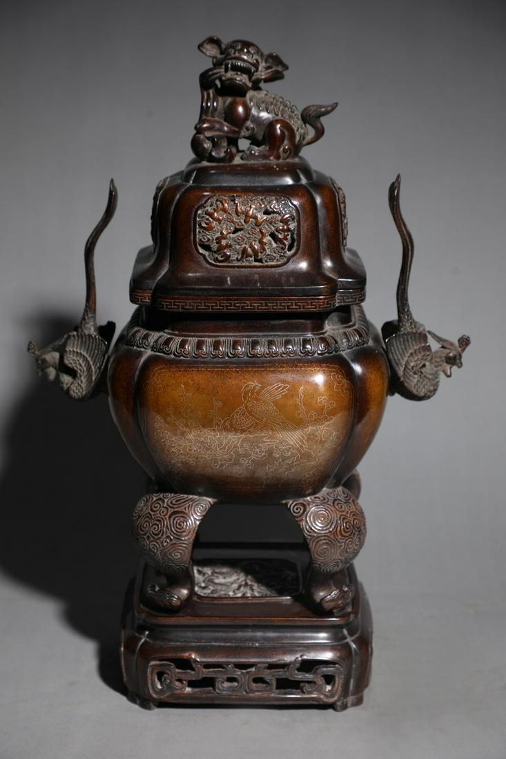 A Larger and Rare Copper Censer With Cover (1 of 8)