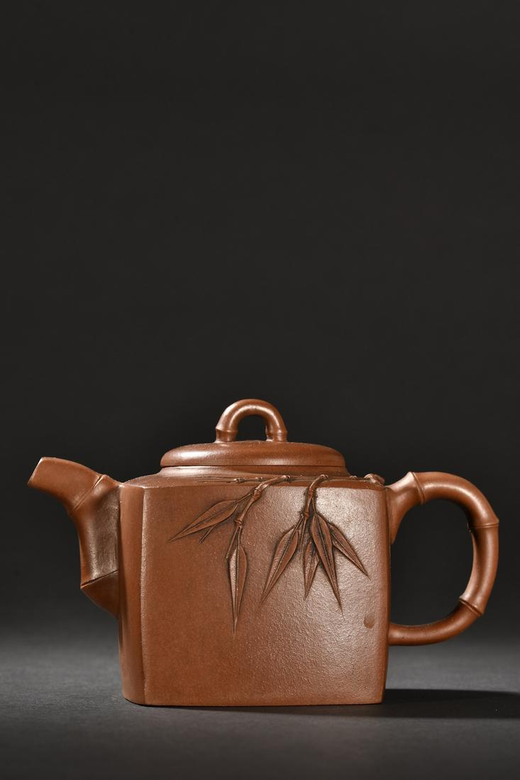 A Fine Zisha Bamboo Teapot (1 of 9)