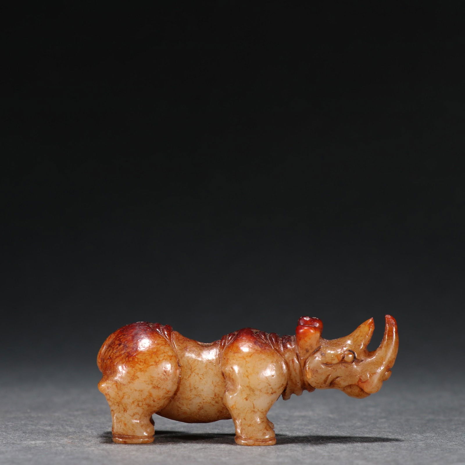 A Delicate Jade Carved Rhino Ornament (1 of 8)