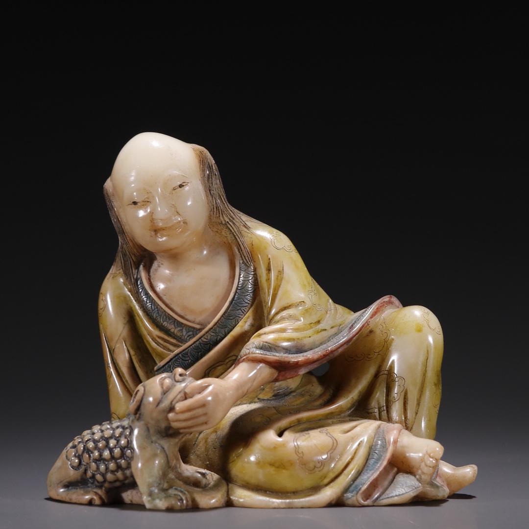 A Fine Shoushan Stone Carved Luohan Ornament (1 of 8)