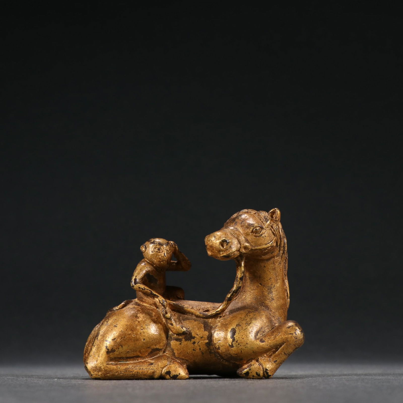A Fine Gilt-bronze Monkey and Horse Ornament (1 of 9)