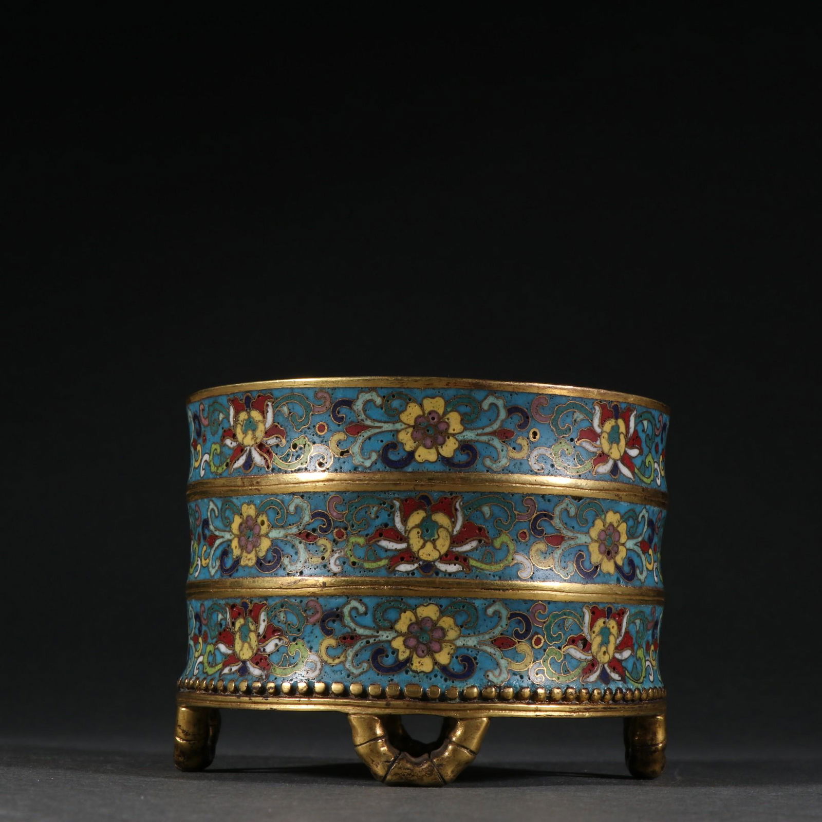 A Rare Gilt-bronze Closionne Flower Censer (1 of 9)