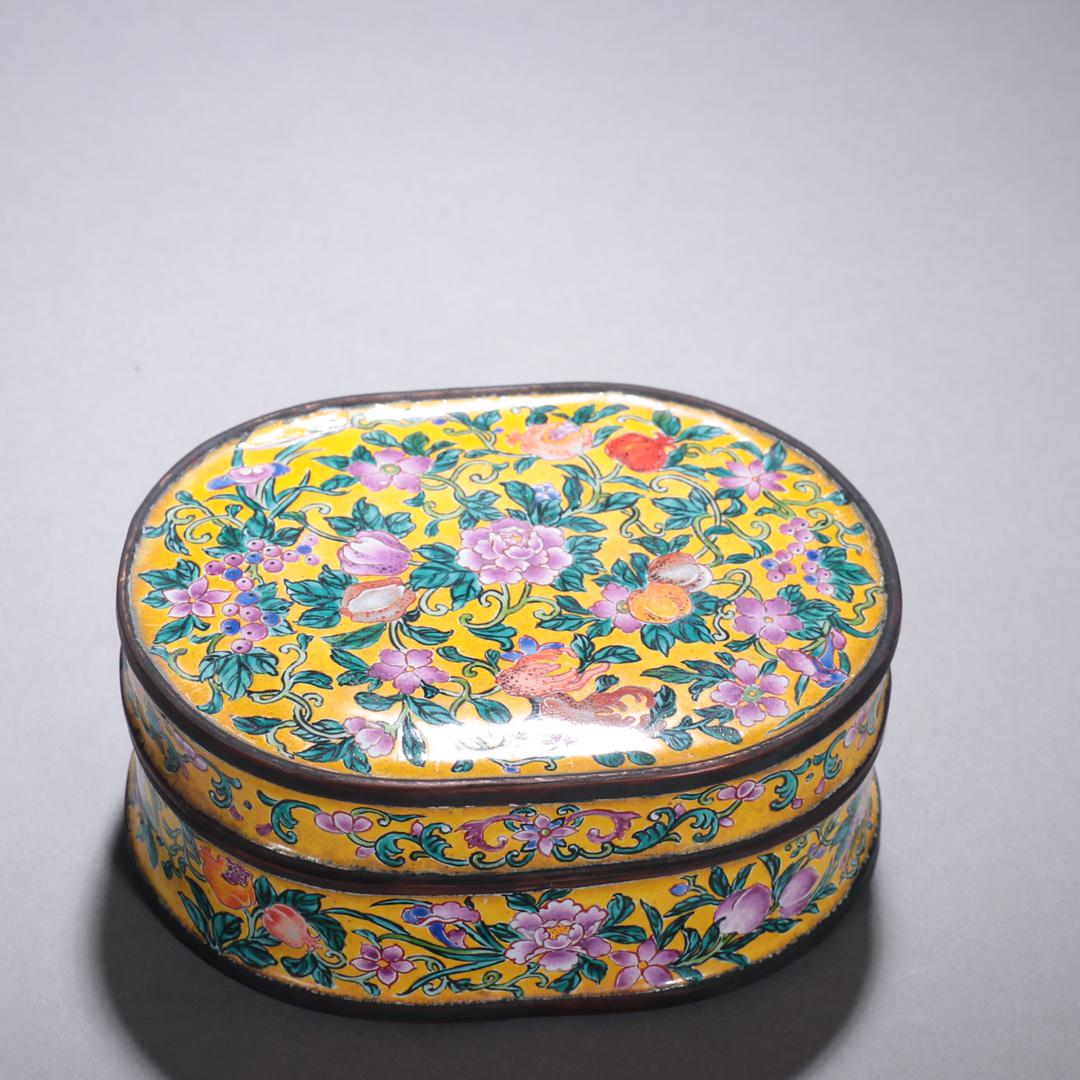 A Fine Copper-Enamel 'Flower' Box With Cover (1 of 9)