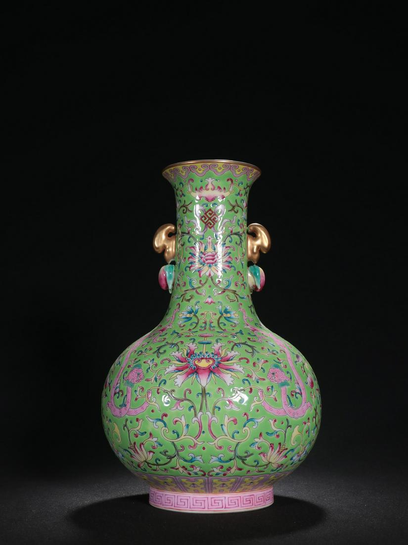 A Fine Famille-rose 'Flower' Bottle (1 of 9)