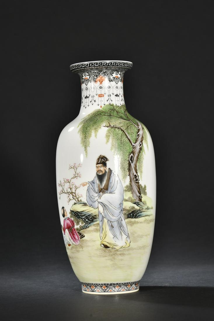 A Fine Famille-rose Character Story Vase (1 of 9)
