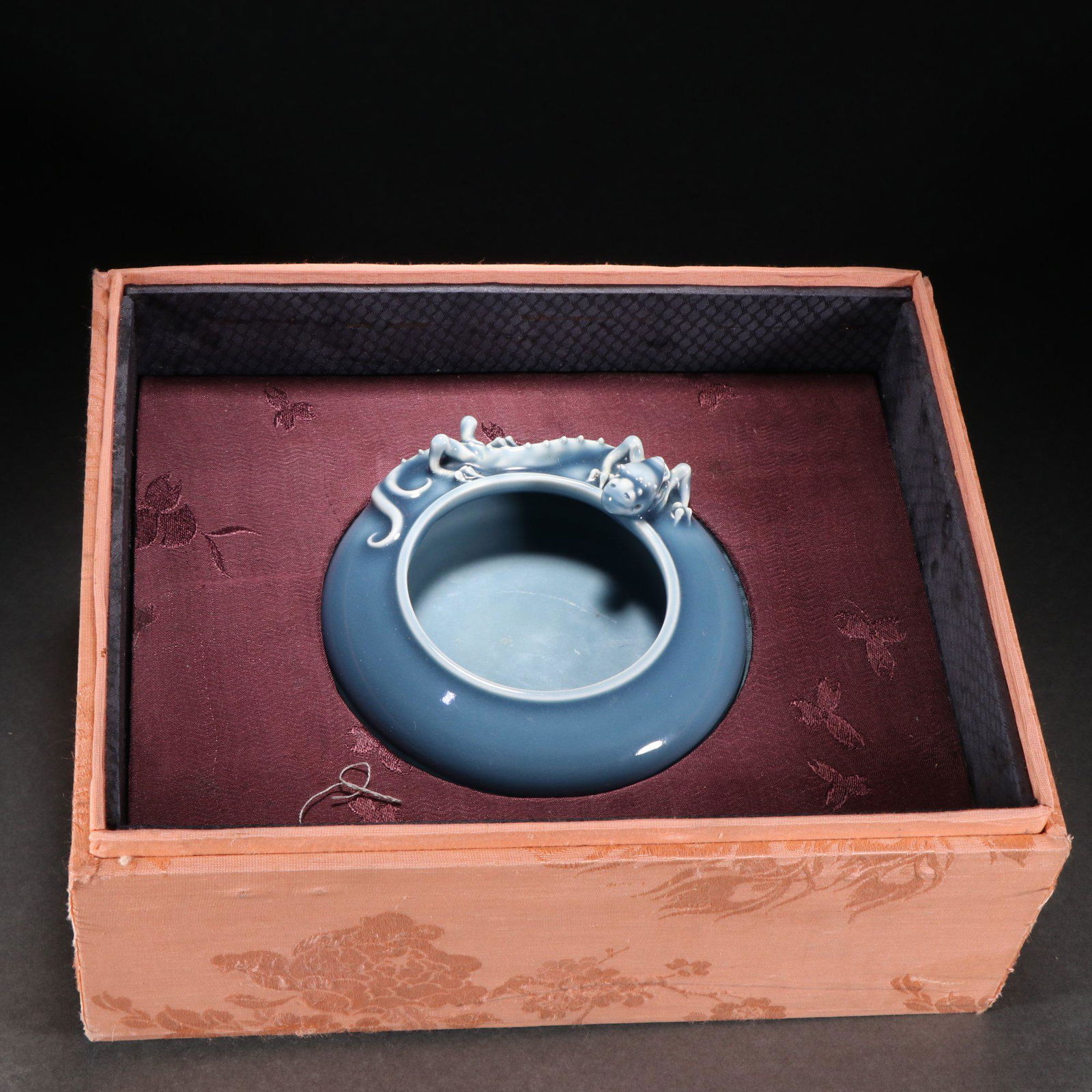 A Rare Sky-blue Glazed Dragon Pen Wash (1 of 9)