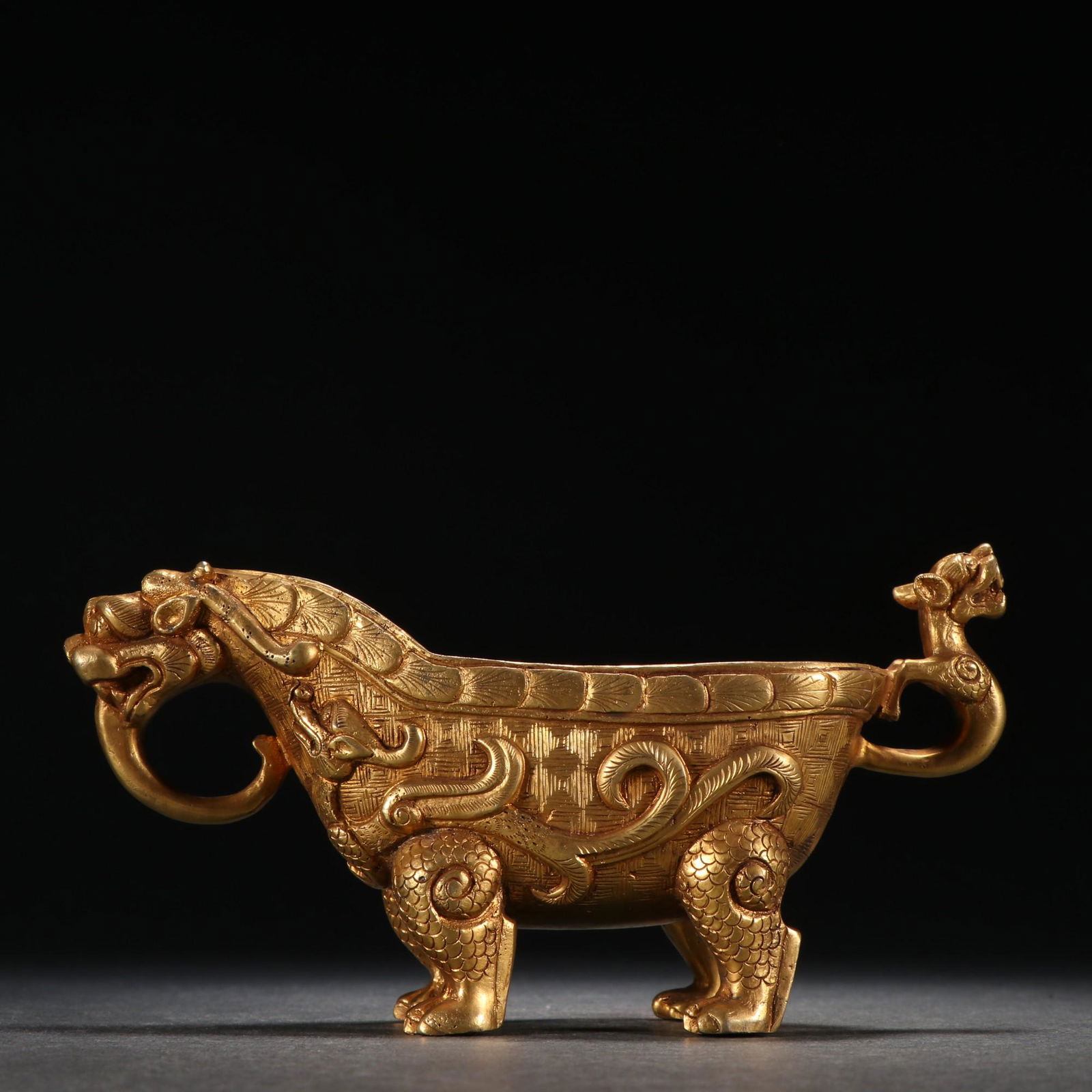 A Fine Gilt-bronze Beast Cup (1 of 9)
