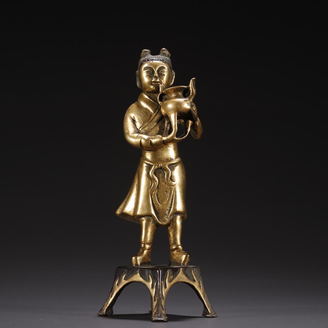 A Small Gilt-bronze Figure of Buddha (1 of 9)