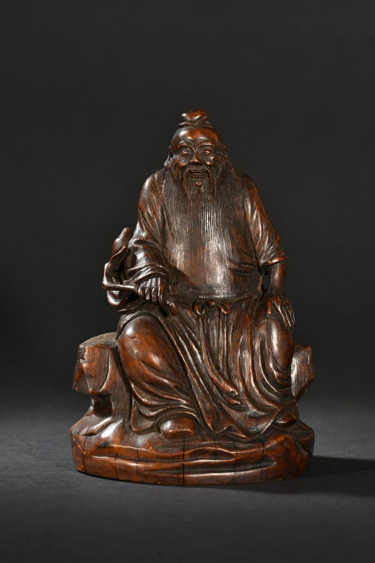 A Fine Bamboo Carved Figure of Dong Fangshuo Ornament (1 of 9)