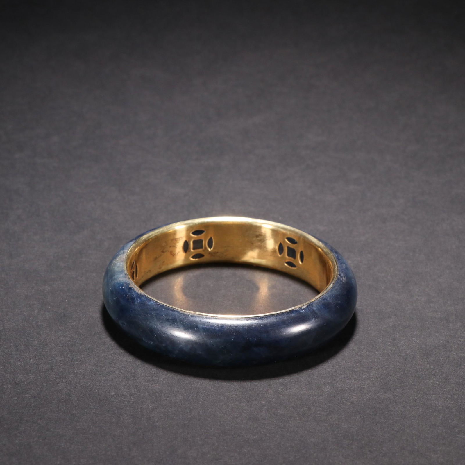 A Fine Sapphire Inlaid Gold Bracelet (1 of 9)