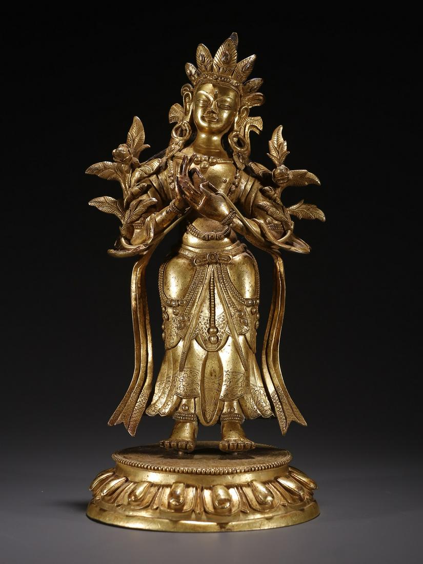A Fine Gilt-bronze Figure of Tara (1 of 9)