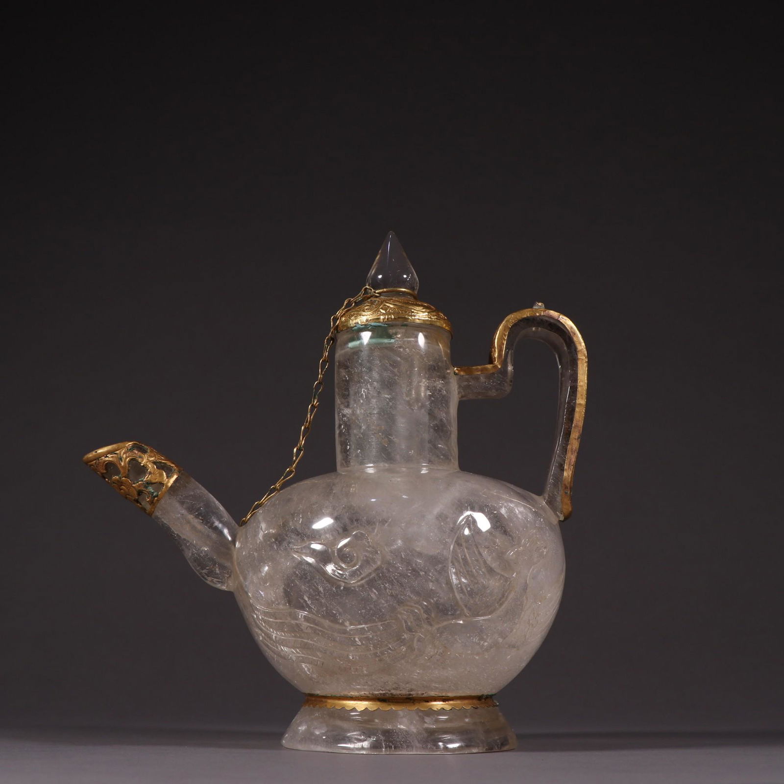 A Rare Crystal Inlaid Gold Pot (1 of 9)