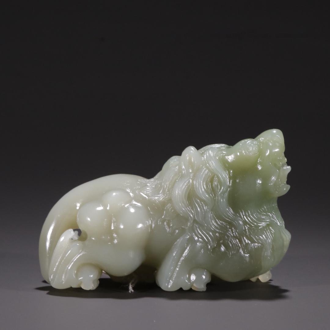 A Fine Hetian Jade Carved Beast Ornament (1 of 9)