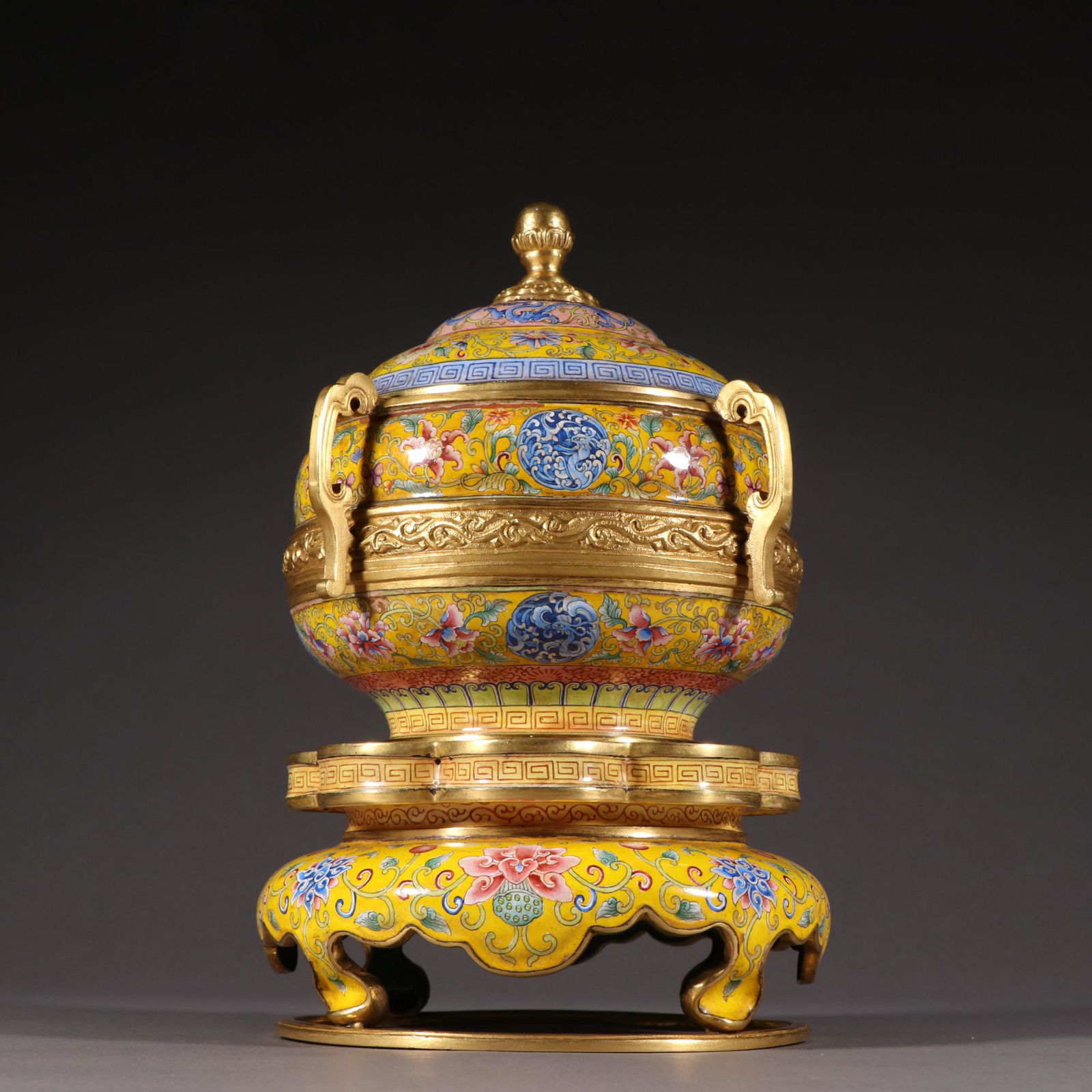 A Rare Bronze Enamel Pot With Cover (1 of 9)