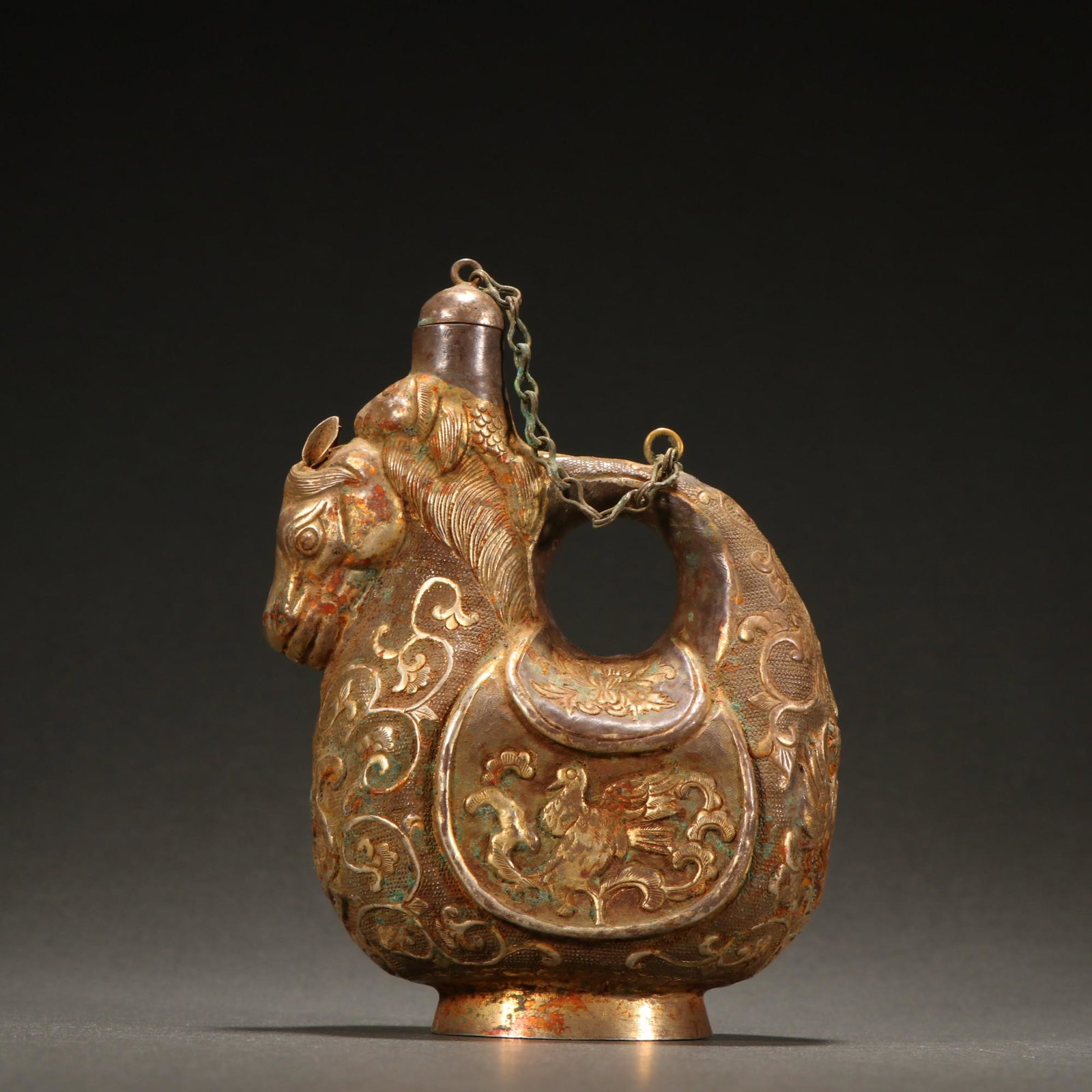 A Fine Gilt-bronze 'Pheonix' Pattern Pot (1 of 9)