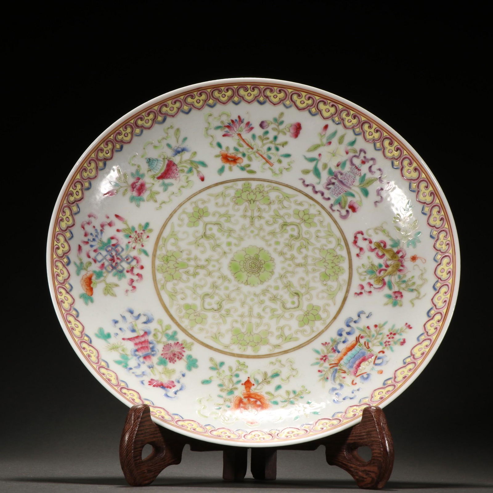 A Rare Famille-rose 'Ba Bao' Pattern Plate (1 of 9)