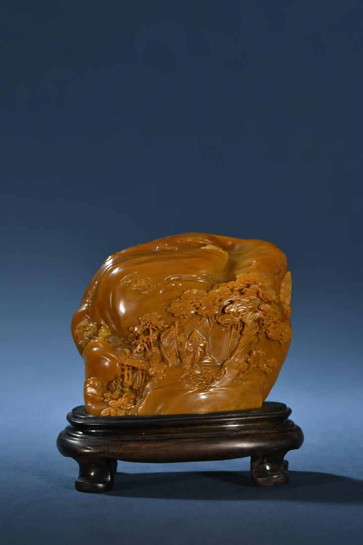 A Rare Tianhuang Stone Carved Character Story Ornament (1 of 9)