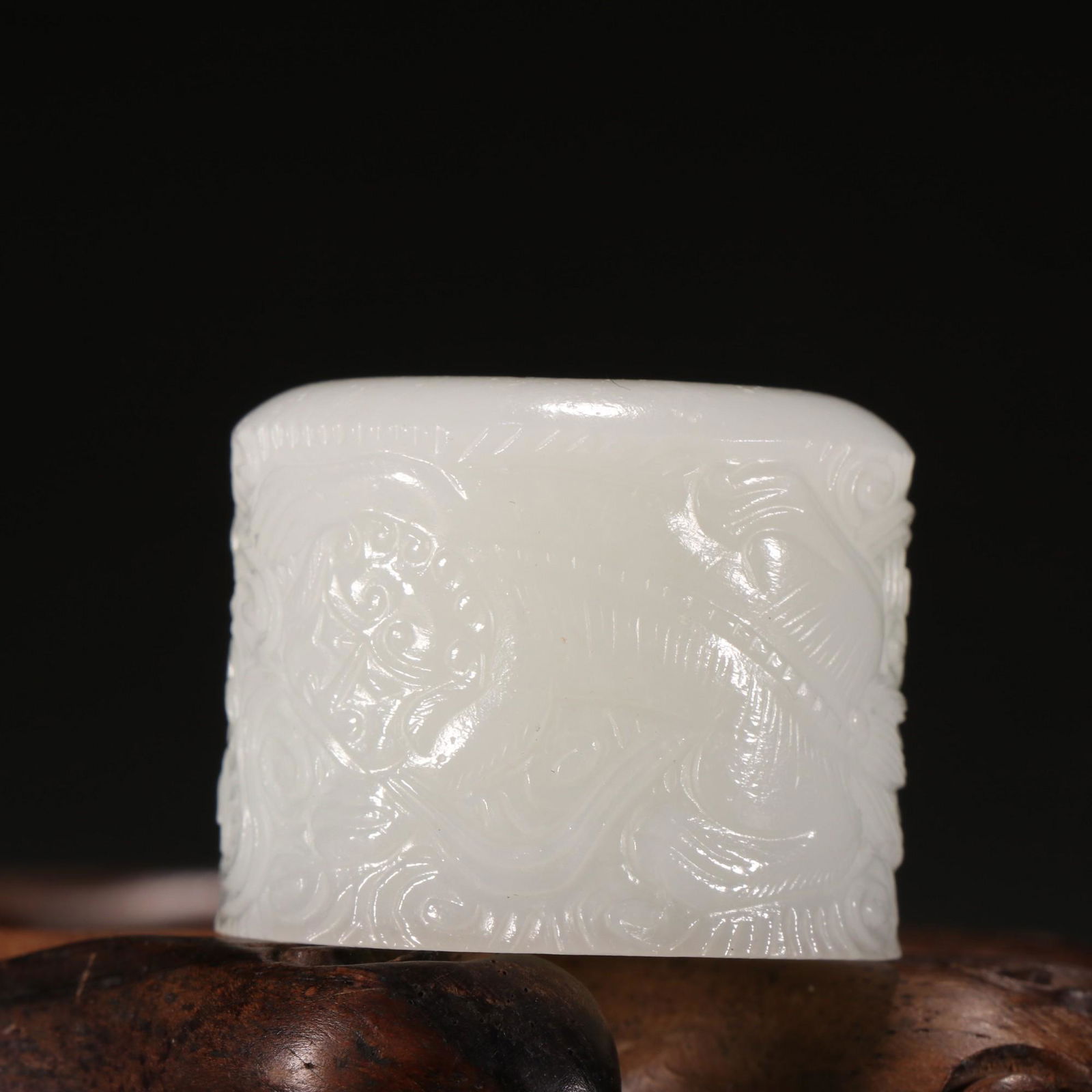 A Rare Hetian White Jade Ring (1 of 9)