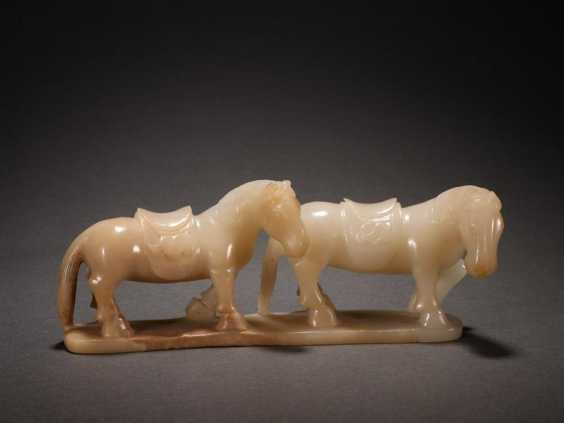 A Fine Hetian Jade Carved Horse Ornament (1 of 9)