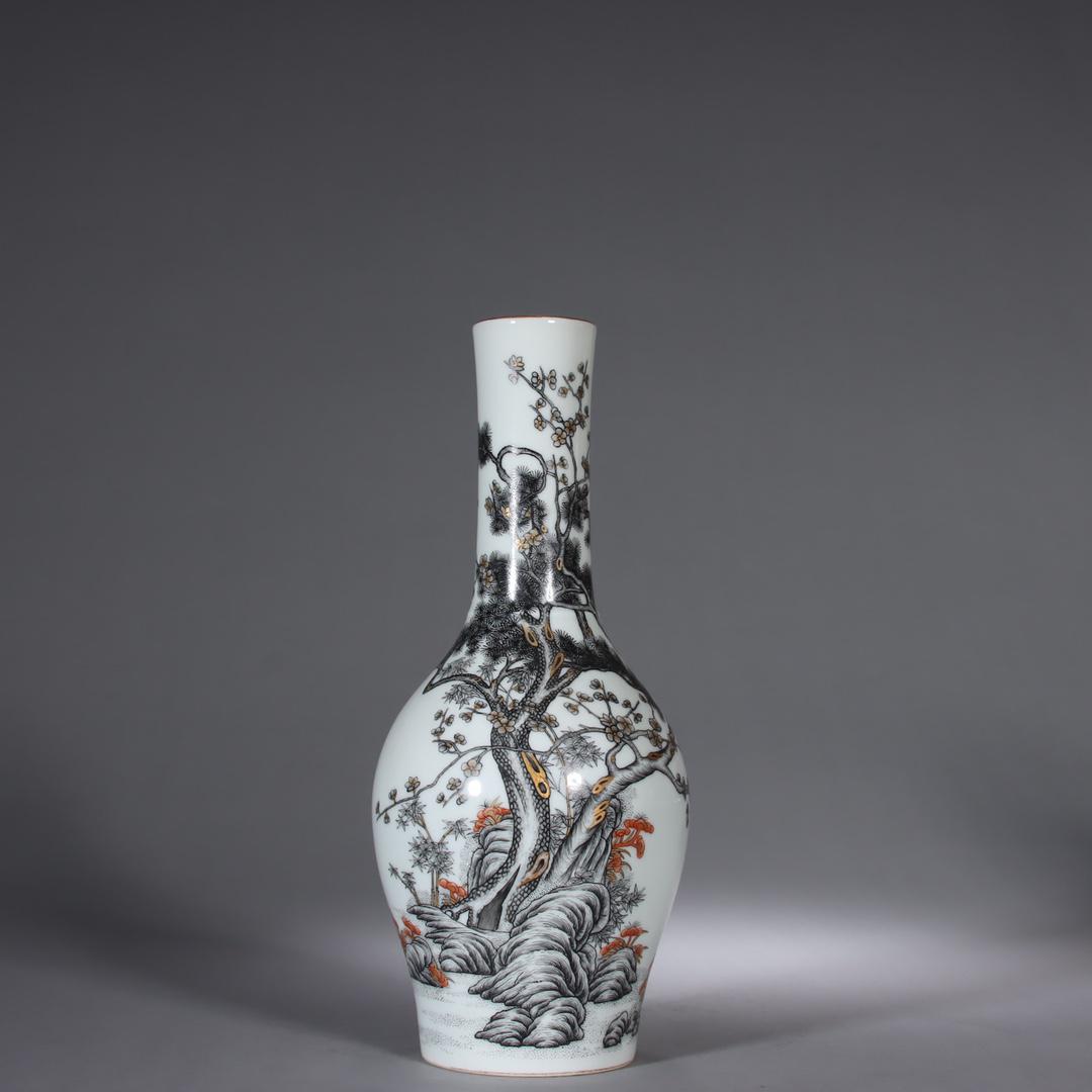 A Fine Famille-rose 'Song Zhu Mei' Bottle (1 of 9)