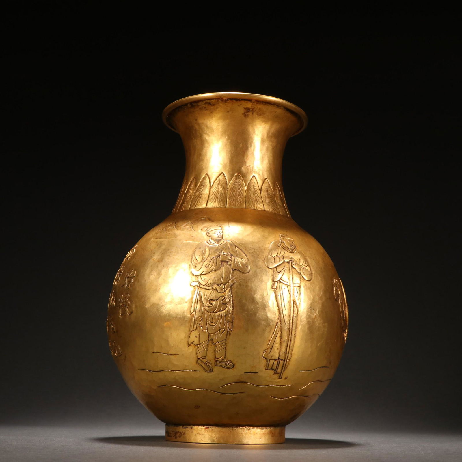 A Rare Gilt-bronze Character Story Vase (1 of 9)