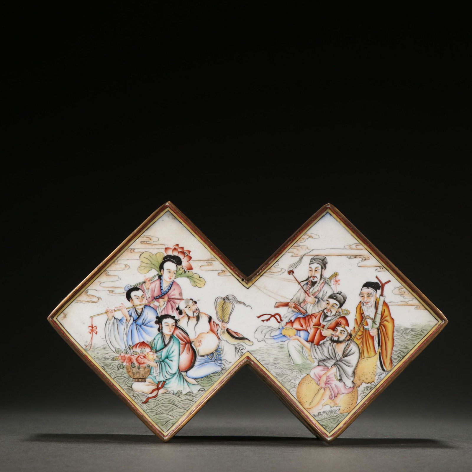 A Rare Bronze Enamel Figures Box With Cover (1 of 9)