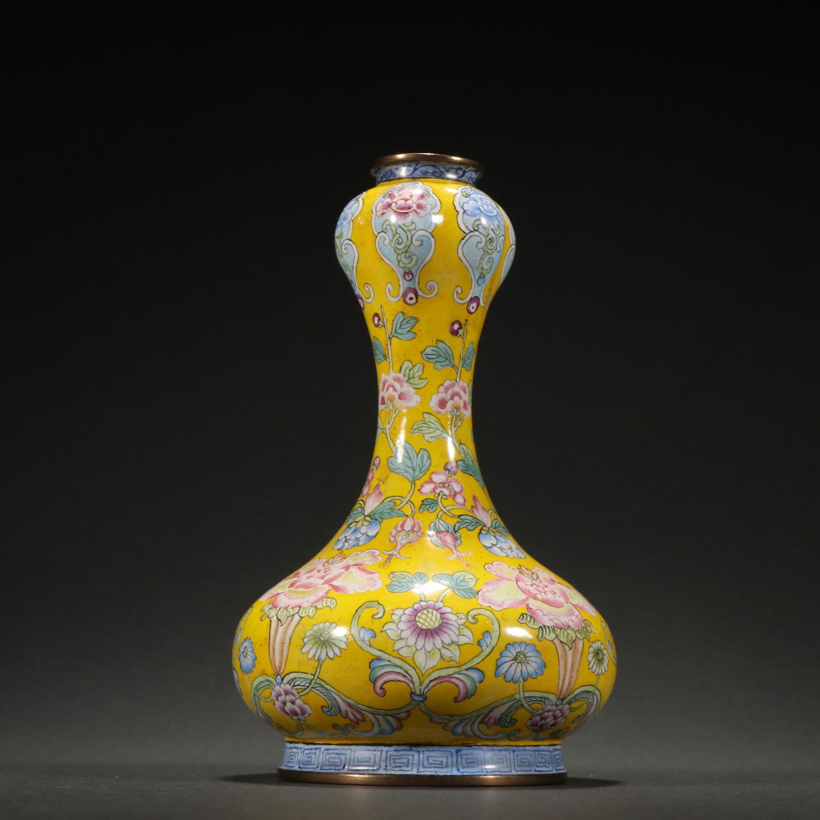 A Fine Copper Enamel 'Flower' Bottle (1 of 9)