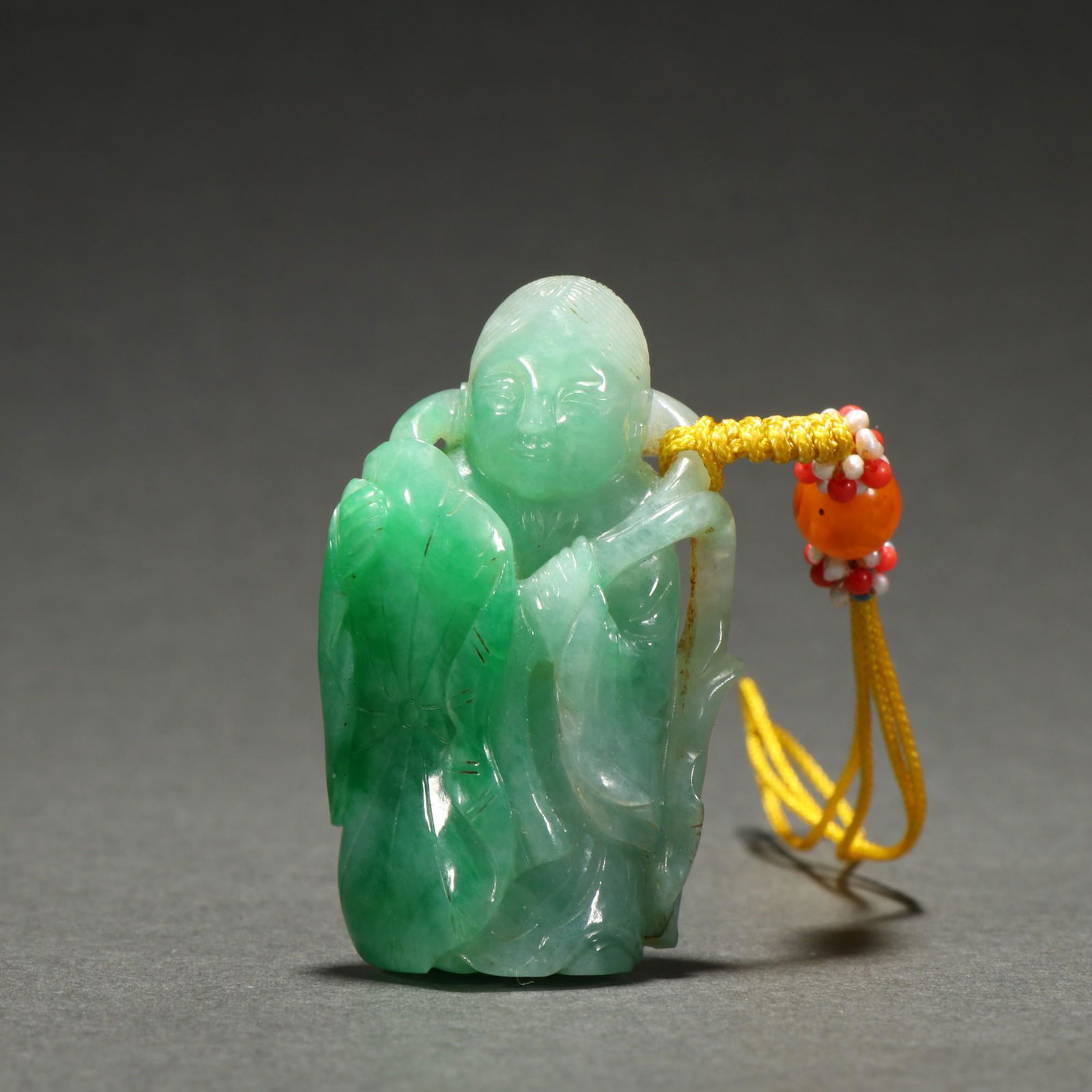 A Rare Jadeite Carved Boy Ornament (1 of 8)